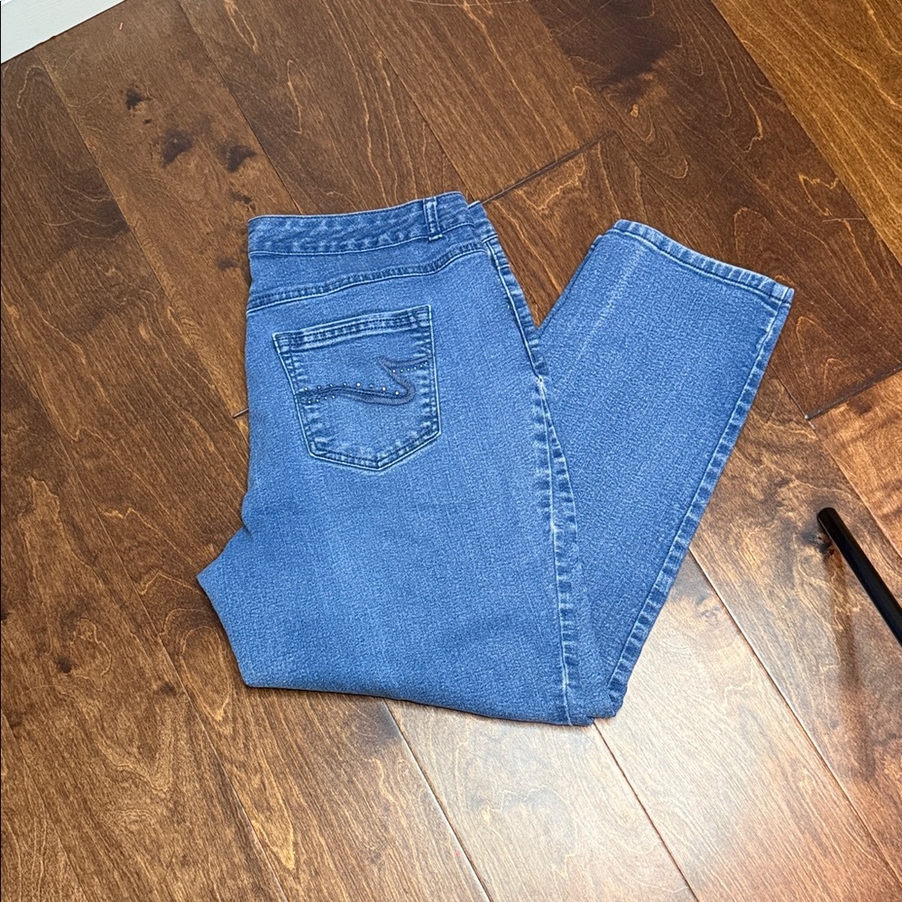 Just My Size Blue Straight Leg Jeans
